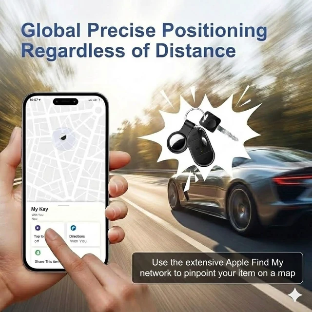 Alt view image 4 of 6 - 2 Pack Apple MFi Certified Tracker Tags Works with Apple Find My (iOS Only) Bluetooth Item Finder Replaceable Battery Waterproof Smart Tag for Keys Wallet Pets Backpack Luggage Bags Worldwide Tracking
