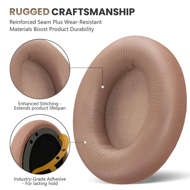Alt view image 3 of 7 - Studio Pro Headphone Ear Pads, Replacement Earpads/Cushions for Beats Studio Pro, with Premium Protein Leather, Resilient Memory Foam, Added Thickness