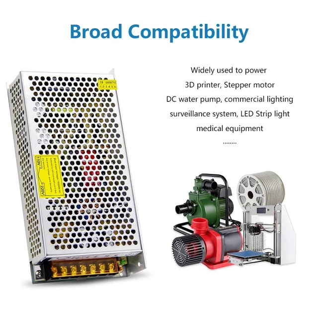 Alt view image 6 of 7 - DC 24V 5A Switching Power Supply 120W AC/DC Adapter Transformer AC 110V/220V to DC 24Volt 5amp 4A Converter,2 Channels,for LED Strip Lights 3D Printer CCTV Camera LCD Monitor,Indoor Use