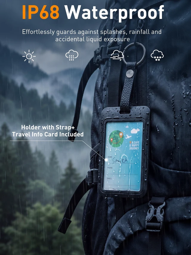 Alt view image 4 of 7 - MFi Certified Wallet Tracker Card with Card Holder,Rechargeable Android & iOS Item Finder for Wallets Passport Luggage,Compatible with iOS Find My & Google Find Hub,Ultra Slim