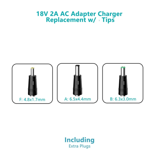 Alt view image 3 of 5 - 18V DC Adapter Charger Compatible for Altec Lansing Mix 2.0 Rockbox XL 2.0 IMW999, Altec Lansing IMW889 Bluetooth Speakers, Brookstone Big Blue Studio Speaker & More 18V Charging Cable Power Cord