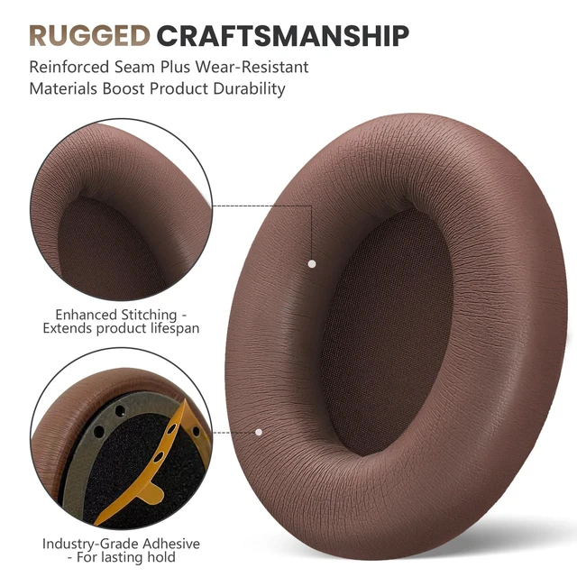Alt view image 3 of 7 - Studio Pro Headphone Ear Pads, Replacement Earpads/Cushions for Beats Studio Pro, with Premium Protein Leather, Resilient Memory Foam, Added Thickness