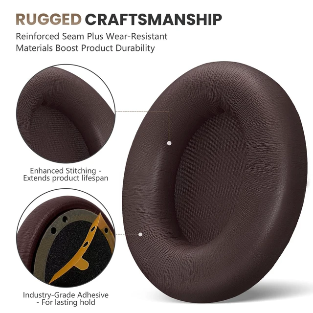 Alt view image 3 of 7 - Studio Pro Headphone Ear Pads, Replacement Earpads/Cushions for Beats Studio Pro, with Premium Protein Leather, Resilient Memory Foam, Added Thickness
