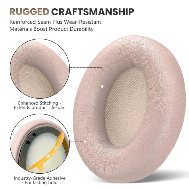 Alt view image 3 of 7 - Studio Pro Headphone Ear Pads, Replacement Earpads/Cushions for Beats Studio Pro, with Premium Protein Leather, Resilient Memory Foam, Added Thickness