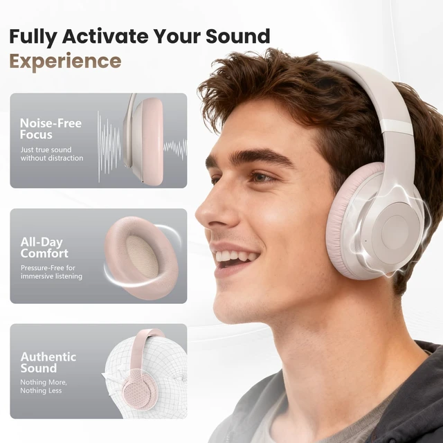 Alt view image 4 of 7 - Studio Pro Headphone Ear Pads, Replacement Earpads/Cushions for Beats Studio Pro, with Premium Protein Leather, Resilient Memory Foam, Added Thickness