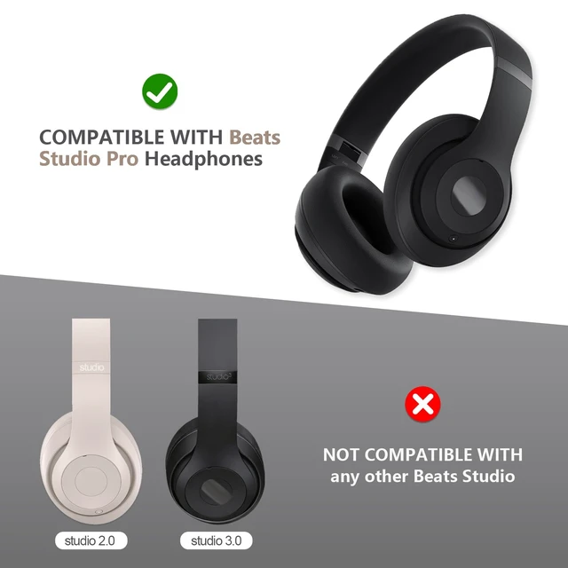 Alt view image 6 of 7 - Studio Pro Headphone Ear Pads, Replacement Earpads/Cushions for Beats Studio Pro, with Premium Protein Leather, Resilient Memory Foam, Added Thickness