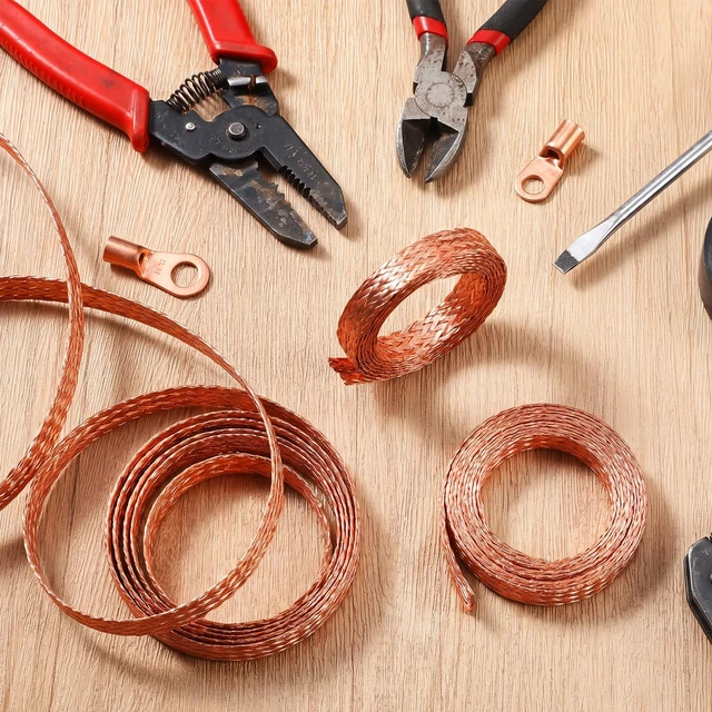 Alt view image 4 of 7 - Orange 3 Rolls Tinned Copper Braid Cable Shielding Sleeve