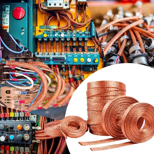 Alt view image 7 of 7 - Orange 3 Rolls Tinned Copper Braid Cable Shielding Sleeve