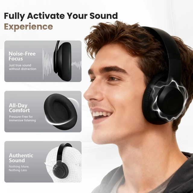 Alt view image 4 of 7 - Studio Pro Headphone Ear Pads, Replacement Earpads/Cushions for Beats Studio Pro, with Premium Protein Leather, Resilient Memory Foam, Added Thickness
