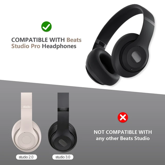 Alt view image 6 of 7 - Studio Pro Headphone Ear Pads, Replacement Earpads/Cushions for Beats Studio Pro, with Premium Protein Leather, Resilient Memory Foam, Added Thickness