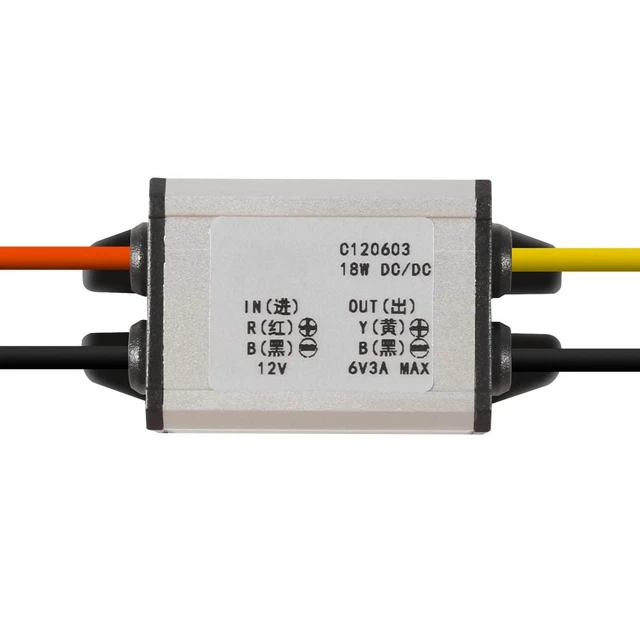 Alt view image 2 of 6 - 3Pcs 12V to 6V Car Power Voltage Converter DC 9V-22V 12V to 6V Buck Voltage 3A 18W Waterproof DC Step Down Volt Module Power Supply Board Compatible with Car Vehicle Automotive LED Display Radio