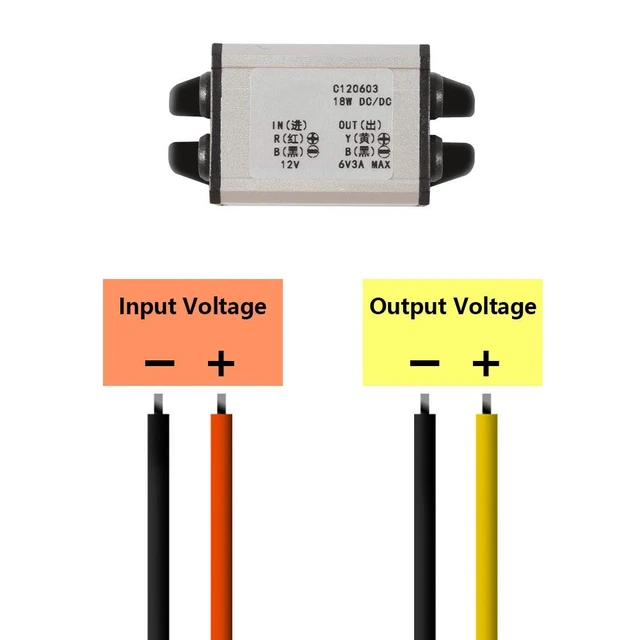 Alt view image 4 of 6 - 3Pcs 12V to 6V Car Power Voltage Converter DC 9V-22V 12V to 6V Buck Voltage 3A 18W Waterproof DC Step Down Volt Module Power Supply Board Compatible with Car Vehicle Automotive LED Display Radio