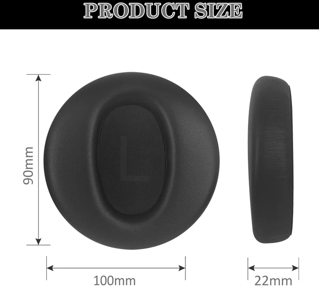 Alt view image 4 of 6 - Replacement Ear Pads for Wyze Headphones, Protein Leather, Black Soft protein leather with memory foam, noise isolating, snap-on installation, replacement cushions for Wyze headphones