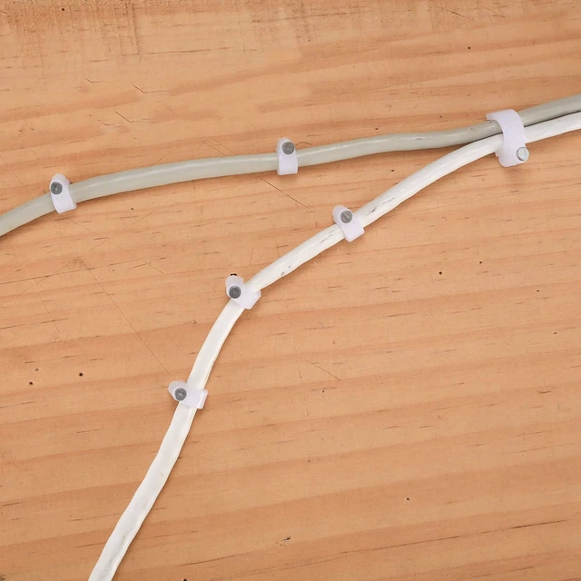 Alt view image 7 of 7 - 700 Pcs Cable Clips with Steel Nails, Cable Wire Cord Management Clips, White Ethernet Cable/Coax Cable/Cable Cord Holder Staples Clips with Tacks Nails for Wall, 4mm 5mm 6mm 8mm 10mm