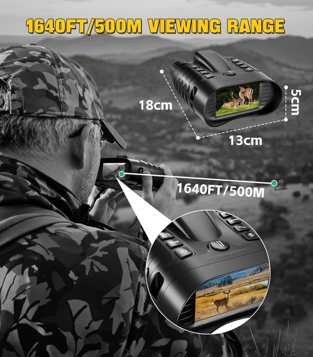 Alt view image 7 of 7 - 4K Night Vision Binoculars with 350m Rangefinder, 36MP32GB