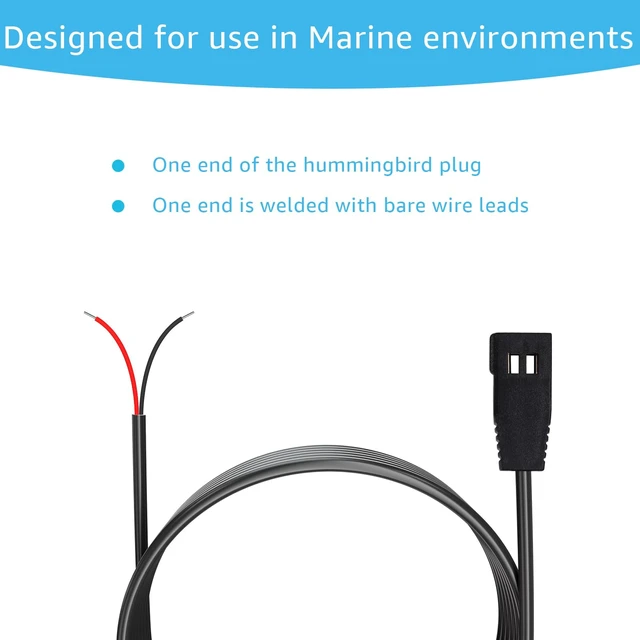 Alt view image 4 of 7 - PC 11 Filtered Power Cable Fit for Humminbird Helix 9/10/12/15 Fish Finders Compatible with 800 Series 900 Series 1100 Series Products 797 798, 720057-1 (6.5 Feet)