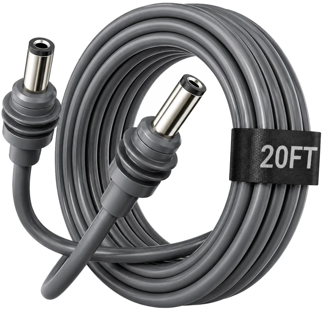 Main image of Starlink Mini Power Cable 20FT/6M, DC5521 Male to Male DC to DC Replacement Cord, 18AWG Waterproof Mating Power Cable for Starlink Mini RV, Camping, Van, Off-Grid Outdoor Setup