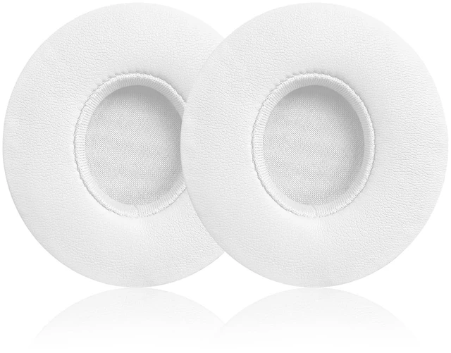 Main image of Replacement Ear Pads for Beats Solo 2 & Solo 3 Wireless On-Ear Headphones, Replacement EarPads Cushions Headphones Covers with Memory Noise Isolation Foam Softer Leather-White
