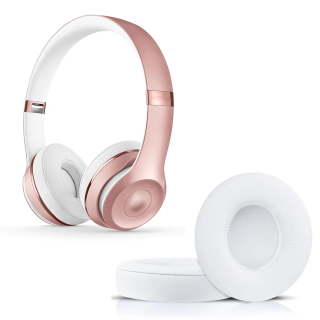 Alt view image 5 of 7 - Replacement Ear Pads for Beats Solo 2 & Solo 3 Wireless On-Ear Headphones, Replacement EarPads Cushions Headphones Covers with Memory Noise Isolation Foam Softer Leather-White