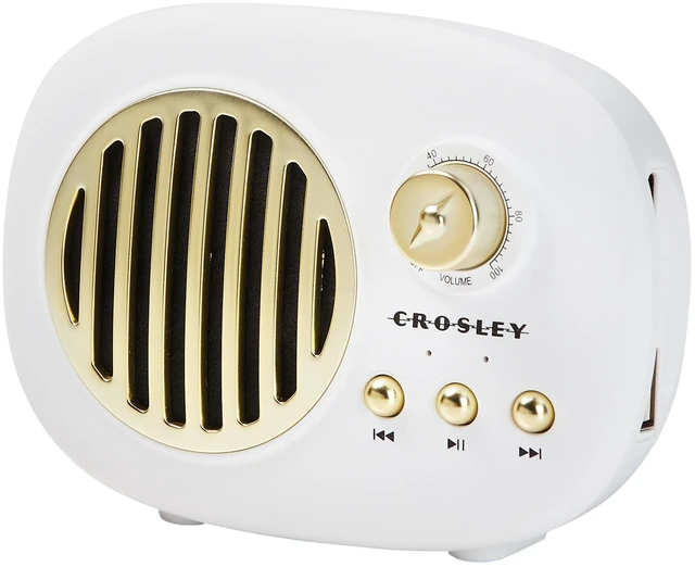 Main image of CR3044A-WH Piper Portable Bluetooth Speaker, White Bluetooth In, Rechargeable Lithium-Ion Battery, Up to 28 Hours of Listening at 50% Volume, FM Radio, USB Playback