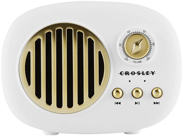 Alt view image 2 of 7 - CR3044A-WH Piper Portable Bluetooth Speaker, White Bluetooth In, Rechargeable Lithium-Ion Battery, Up to 28 Hours of Listening at 50% Volume, FM Radio, USB Playback