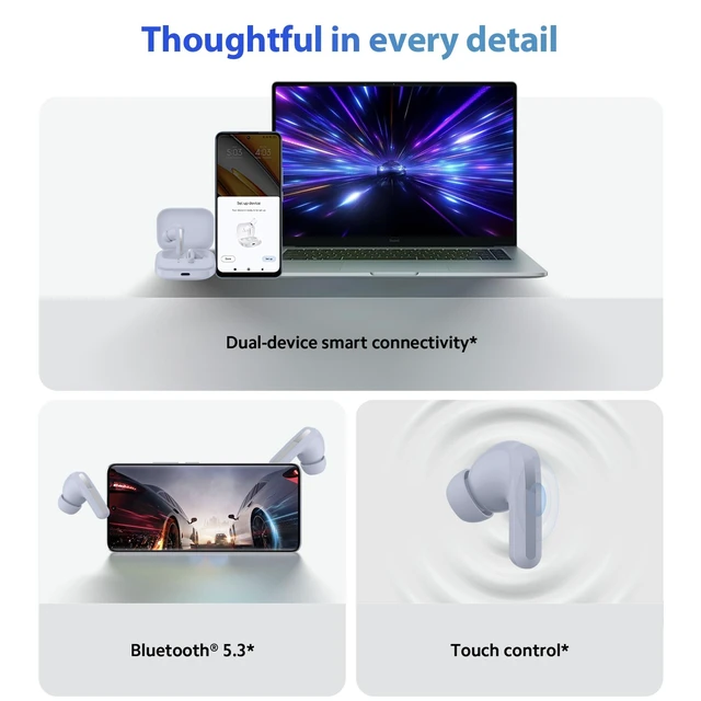 Alt view image 7 of 7 - Redmi Buds 5 Wireless in-Ear Earbuds with Charging Case (White) Active Noise Canceling, True Wireless, USB-C Charging Case, In-Ear Fit, Redmi Buds 5