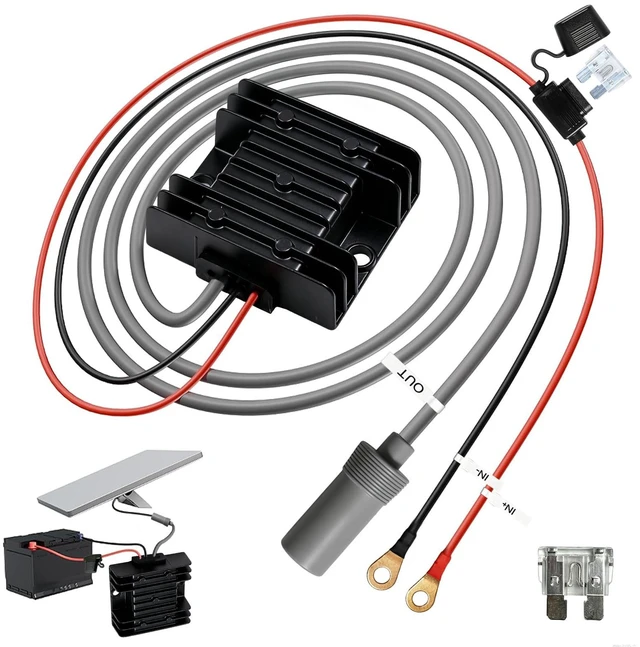 Main image of starlink mini Power Supply, 9-28V to 30V 3.5A, Waterproof for RV Marine Never lose signal off-grid, 9-28V DC boost to 105W, IP68 sealed, Female plug, Truck & outdoor, starlink mini accessories