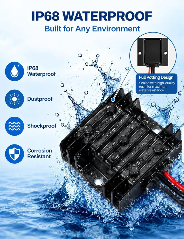 Alt view image 3 of 7 - starlink mini Power Supply, 9-28V to 30V 3.5A, Waterproof for RV Marine Never lose signal off-grid, 9-28V DC boost to 105W, IP68 sealed, Female plug, Truck & outdoor, starlink mini accessories