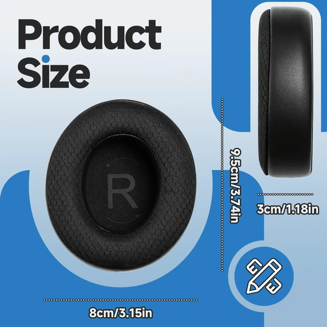 Alt view image 2 of 7 - Replacement Ear Pads Compatible with Raycon Fitness & Everyday Headphones 1 Pair,Mesh Fabric Ear Pads Cushions with High-Density Memory Foam