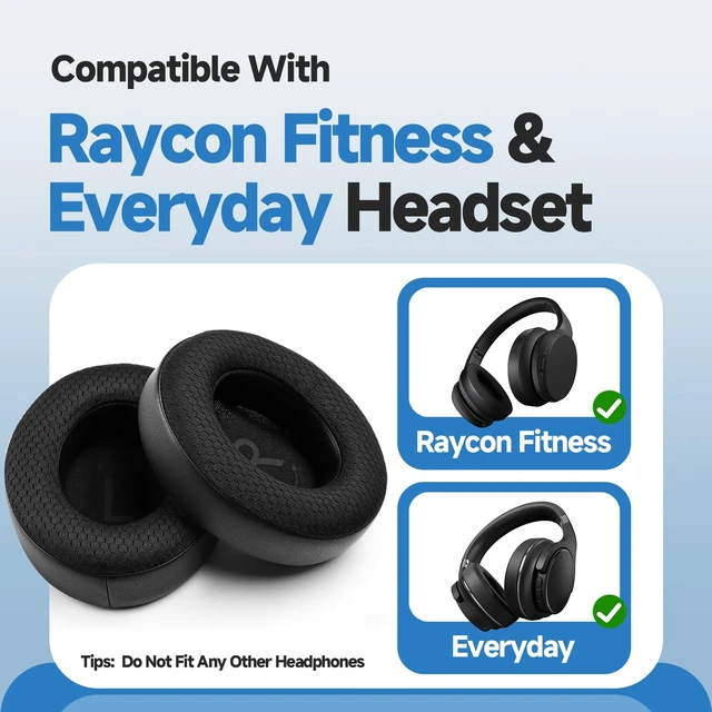 Alt view image 4 of 7 - Replacement Ear Pads Compatible with Raycon Fitness & Everyday Headphones 1 Pair,Mesh Fabric Ear Pads Cushions with High-Density Memory Foam