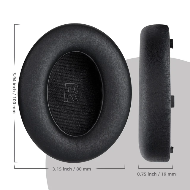 Alt view image 2 of 7 - Replacement Ear Pads for Bose QC Ultra and QC Ultra 2, Black Upgraded Memory Foam Ear Cushions with Soft Protein Leather for Enhanced Comfort and Noise Isolation