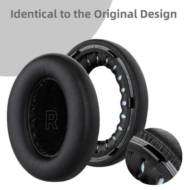 Alt view image 5 of 7 - Replacement Ear Pads for Bose QC Ultra and QC Ultra 2, Black Upgraded Memory Foam Ear Cushions with Soft Protein Leather for Enhanced Comfort and Noise Isolation
