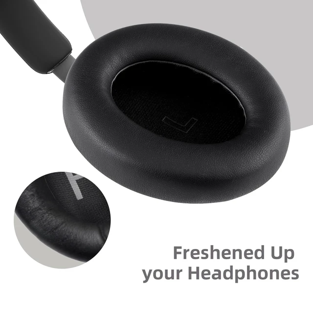 Alt view image 6 of 7 - Replacement Ear Pads for Bose QC Ultra and QC Ultra 2, Black Upgraded Memory Foam Ear Cushions with Soft Protein Leather for Enhanced Comfort and Noise Isolation