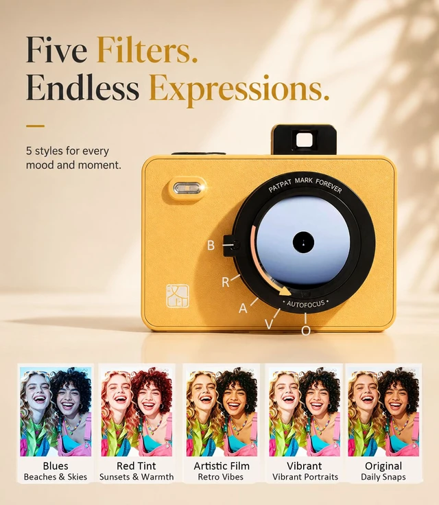 Alt view image 4 of 7 - Z5S 2x3 Instant Camera, Photo Printer for iPhone Android, 30 Sheet, Yellow Portable Bluetooth Printer for iPhone Android Smartphone Compatible,300 DPI Dye Sublimation, Gift, Kids, Fade Resistant