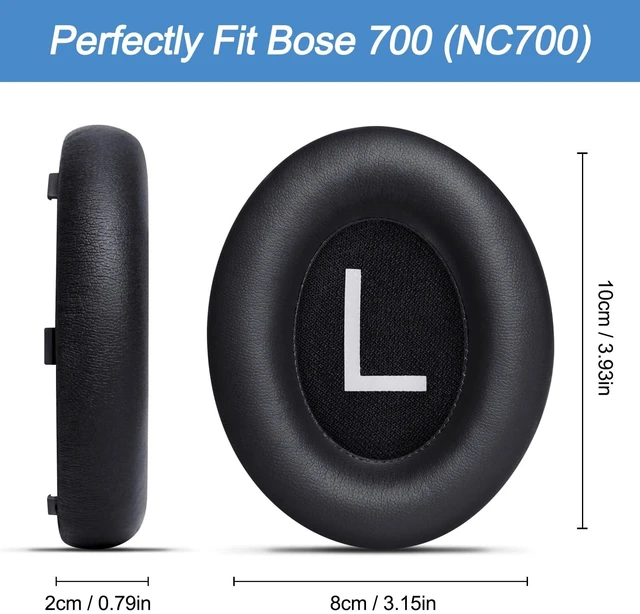 Alt view image 7 of 7 - Ear Pads Replacement for Bose NC700, Black Earpads for Bose Noise Cancelling Headphones 700, Soft Protein Leather, High-density Memory Foam
