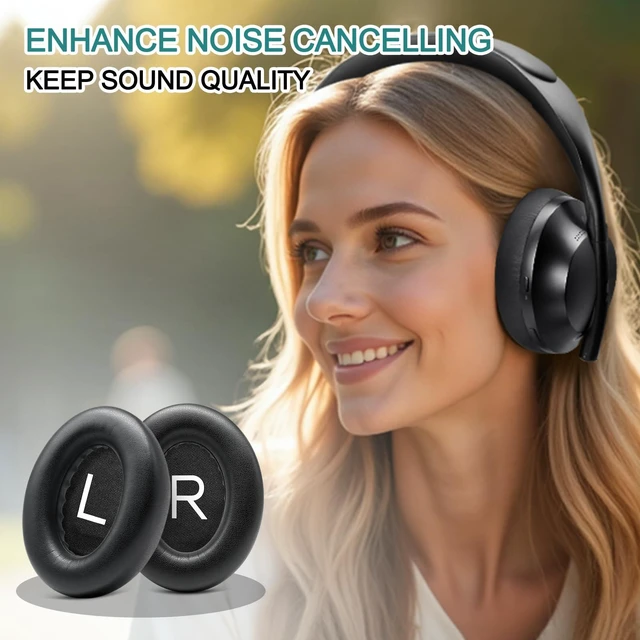 Alt view image 6 of 7 - Ear Pads Replacement for Bose NC700, Black Earpads for Bose Noise Cancelling Headphones 700, Soft Protein Leather, High-density Memory Foam