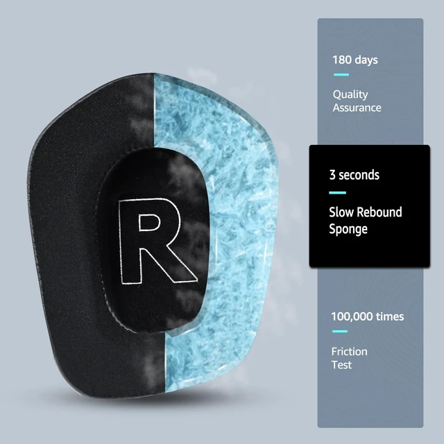 Alt view image 5 of 6 - Cooling Gel Replacement Ear Cushions for Logitech G733 G535 G335 Lightspeed Wireless Gaming Headset, Ear Cushions Made of Durable Ice Silk Fabric, Noise Isolating Foam (Black)