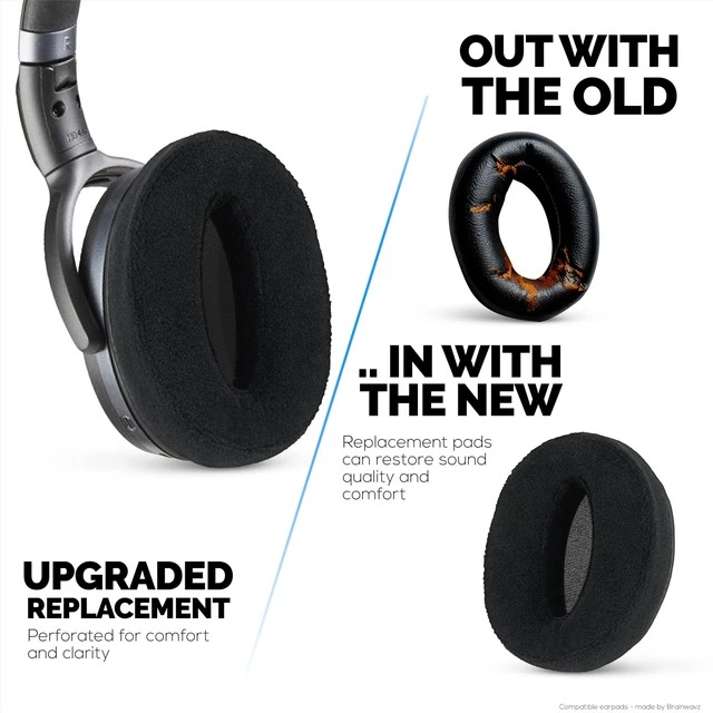 Alt view image 6 of 7 - Replacement Velour Earpads for Sennheiser HD4.50BT HD4.50BTNC HD450BT HD4.50SE HD4.40BT HD4.30G HD4.20S HD458BT HD450 HD400S HD 350BT. Soft Velour & Memory Foam for Extra Comfort - (Black)