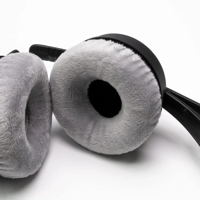 Alt view image 5 of 7 - Ear Pads Headband for Sennheiser HD25, HD250BT, HMD25, Grey Velour Complete Kit: Ear Pads & Headband & 2 Foam Tuning Discs