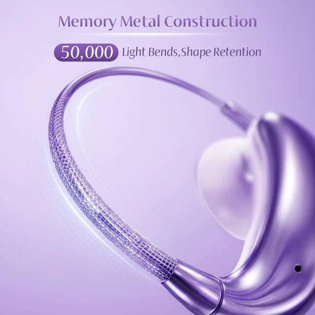 Alt view image 4 of 7 - Semi Open Over Ear Earbuds Wireless Bluetooth Semi Open Ear Headphones Air Conduction Earbuds with Over-Ear Hooks Open Ear Buds Out of Ear Headphones