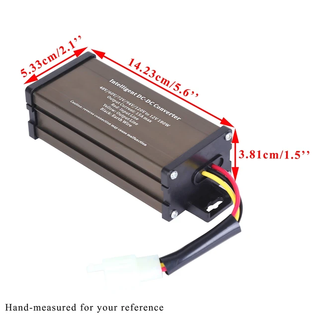 Alt view image 3 of 4 - DC-DC 120V 108V 96V 84V 72V 60V 48V Volt Voltage to 12V Step Down Voltage Reducer Regulator 180W 15A for Scooters & Bicycles Golf Cart