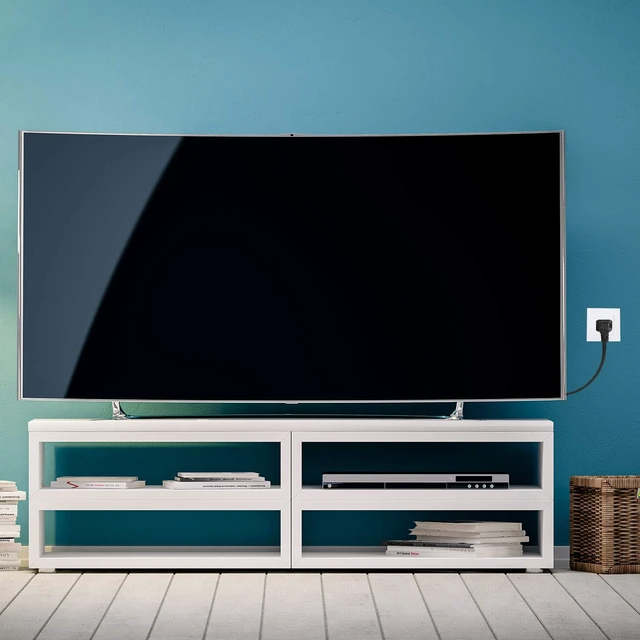 Alt view image 7 of 7 - 2 Pack Television Power Cord 90 Degree 2-Prong 6ft Figure 8 C8 for TV Printer Samsung Wall-Mouted Cable de alimentación