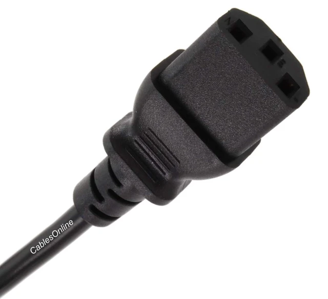 Alt view image 4 of 4 - CablesOnline 2-Pack 1ft. Short 3-Conductor PC Power Cord, 18AWG, NEMA 5-15p to IEC C13 Cable, PC-111-2