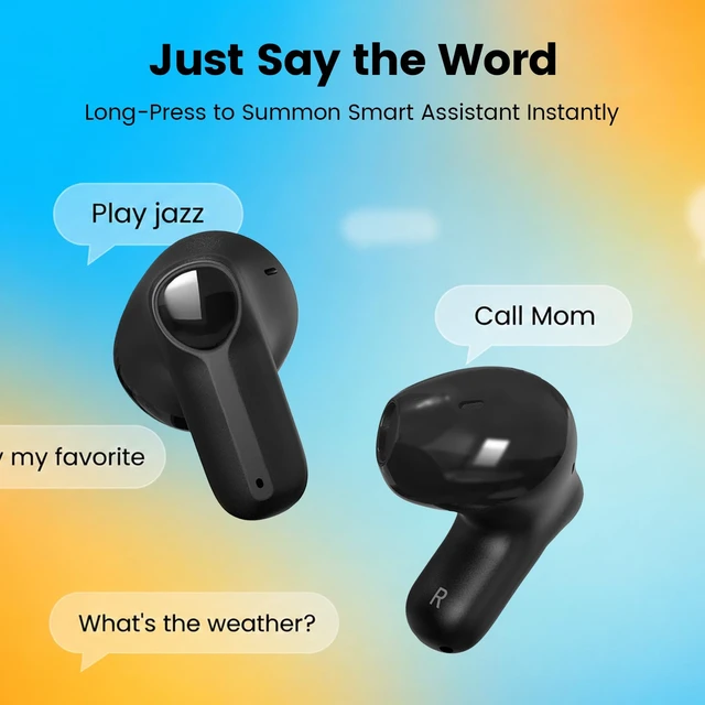 Alt view image 7 of 7 - Wireless Earbuds with Mini Handbag Case, 22H Playtime, Black Bluetooth 5.3, 13mm drivers, touch controls and DIY stickers for music, calls, travel, everyday wear and gifting