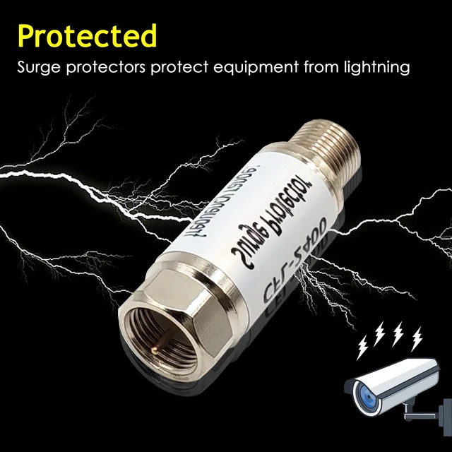 Alt view image 5 of 7 - Surge Protector for TV F Male to Female Coax Lightning Arrestor 4PCS Lightning Arrestor for Satellite, Coaxial TV Antenna, 75OHM F-type Connector