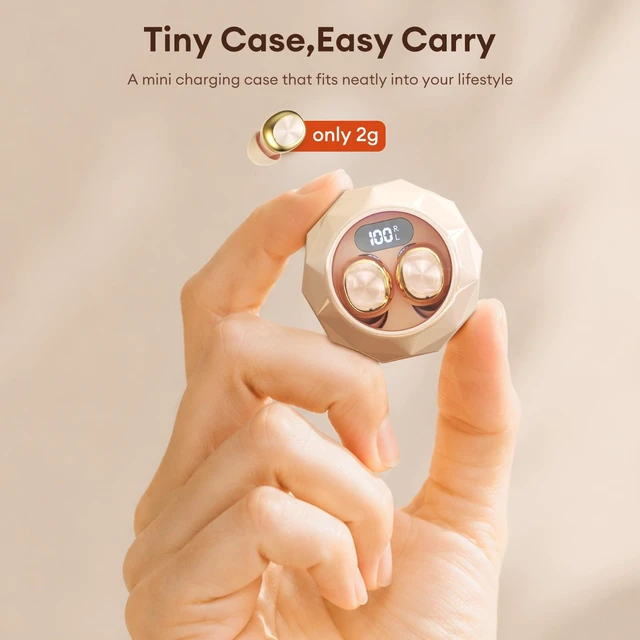 Alt view image 3 of 7 - Small Invisible Sleep Earbuds in Ear Headphones Wireless Bluetooth 6.0 Mini Hidden Earbuds with LED Case,40H Playtime, Noise Reduction, Comfortable Tiny Earbuds for Small Ears & Side Sleepers