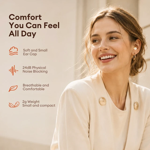 Alt view image 5 of 7 - Small Invisible Sleep Earbuds in Ear Headphones Wireless Bluetooth 6.0 Mini Hidden Earbuds with LED Case,40H Playtime, Noise Reduction, Comfortable Tiny Earbuds for Small Ears & Side Sleepers