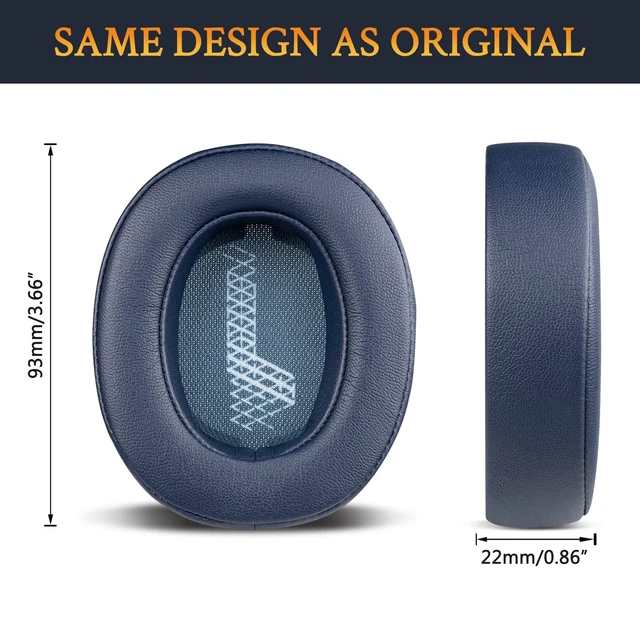 Alt view image 7 of 7 - Professional Replacement Ear Pads for JBL Live 500BT/Live 500 BT Around-Ear Wireless Headphone, Earpads Cushions with Softer Protein Leather, Noise Isolation Foam - Navy Blue