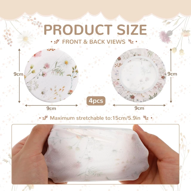 Alt view image 2 of 6 - 2 Pairs Wildflower Fabric Headphone Covers Stretchable Elastic Ear Cup Protectors, Vintage Washable, Sweatproof Ear Pad Sleeves, Boho Headphone Accessories, Study Gaming Gym, 3.54 Inch