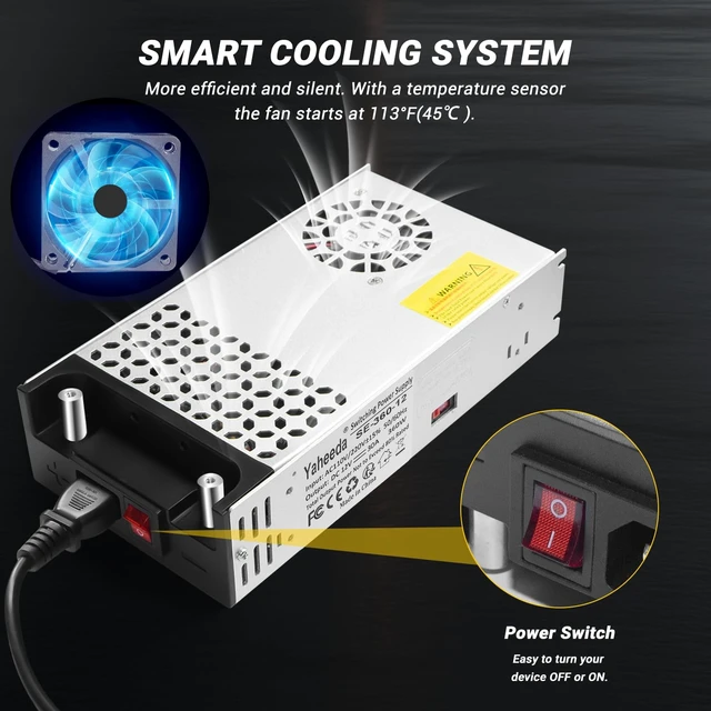 Alt view image 2 of 7 - New Version Converter, 110V AC to 12V DC Converter Power Supply 12V 360W 30A DC Switch Transformer for RV,Pump,LED Strip, LCD Monitor (12V 360W)